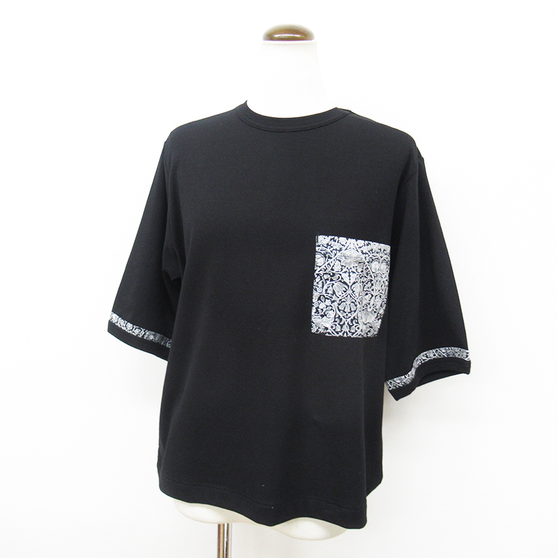sosotto ストレッチフライスLIBERTY5分袖ポケットTシャツ/BK05